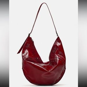 STUDDED LEATHER SHOULDER BAG